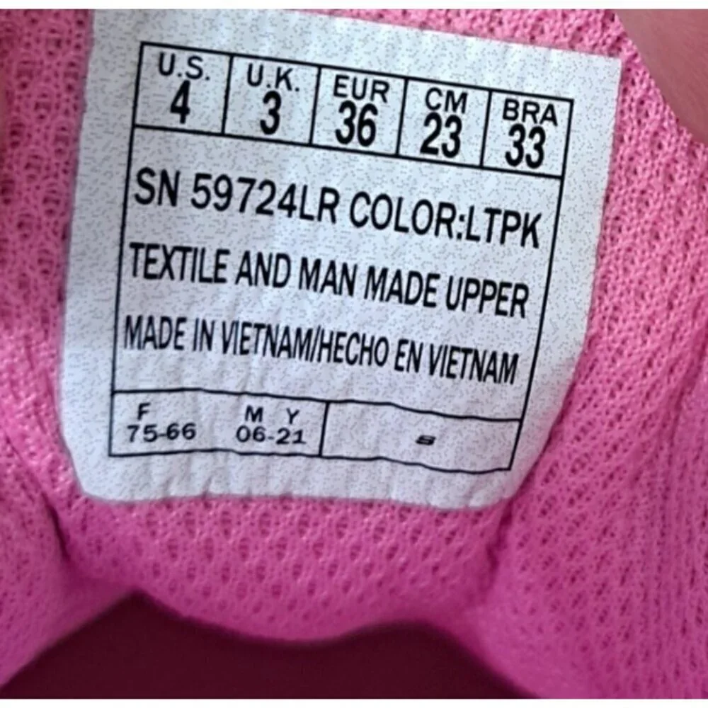Skechers Women's 4 Pink Low Cut Slip On Hook & Loop Sneakers